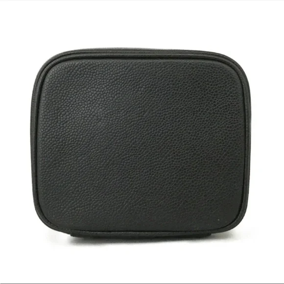 AUTH Black Chanel CC Leather Grained Calfskin Vanity Bag - Picture 6 of 14